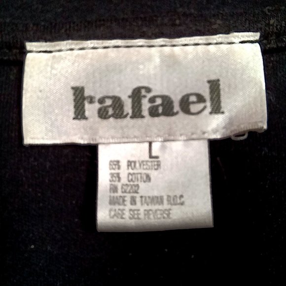 Rafael Womens Black Southwestern Jacket & T-Shirt Large Conchos Liner Zip Up Vtg - Picture 12 of 16